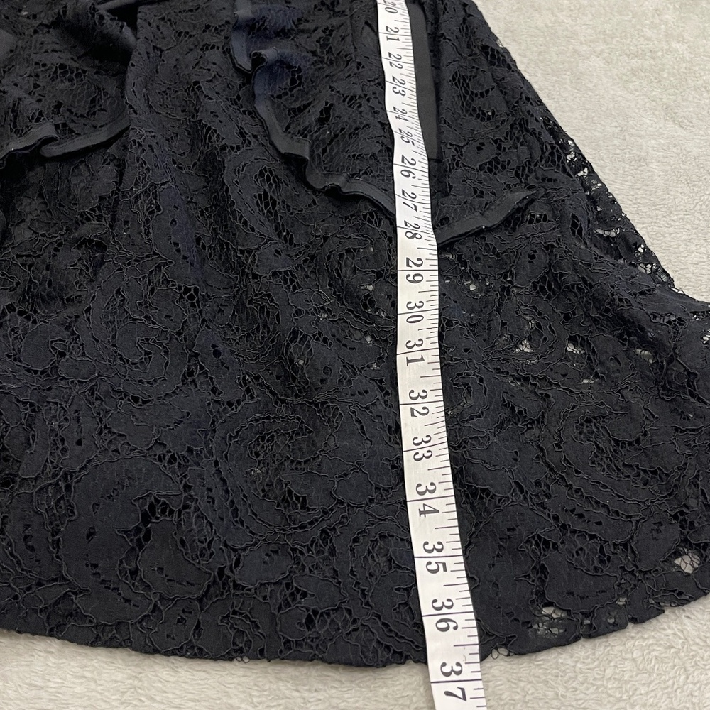 Black Lace Belted Trench Dress / Coat Size XS - Picture 11 of 14
